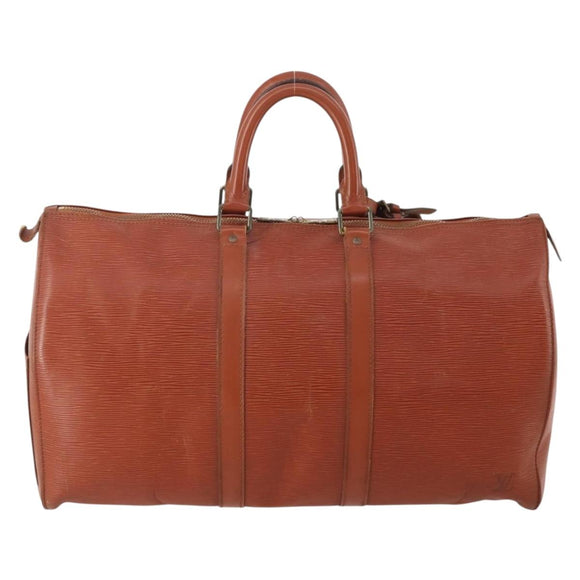 LOUIS VUITTON Epi Keepall 45 Boston Bag Brown M42978 LV Auth bs34522