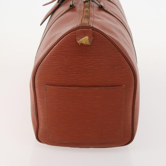 LOUIS VUITTON Epi Keepall 45 Boston Bag Brown M42978 LV Auth bs34522