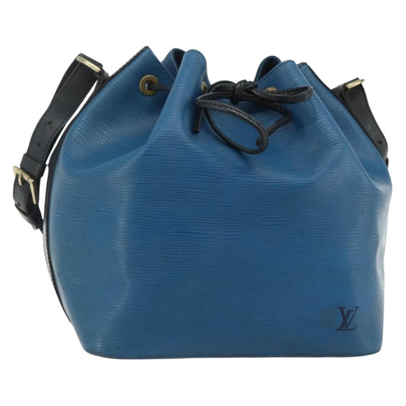 LOUIS VUITTON Epi Petit Noe Shoulder Bag Bicolor Black Blue M44152 Auth bs34523