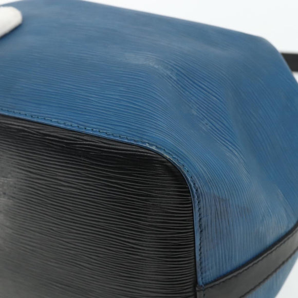 LOUIS VUITTON Epi Petit Noe Shoulder Bag Bicolor Black Blue M44152 Auth bs34523