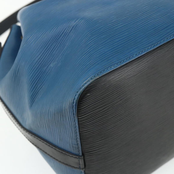 LOUIS VUITTON Epi Petit Noe Shoulder Bag Bicolor Black Blue M44152 Auth bs34523