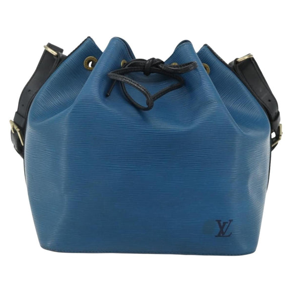 LOUIS VUITTON Epi Petit Noe Shoulder Bag Bicolor Black Blue M44152 Auth bs34523
