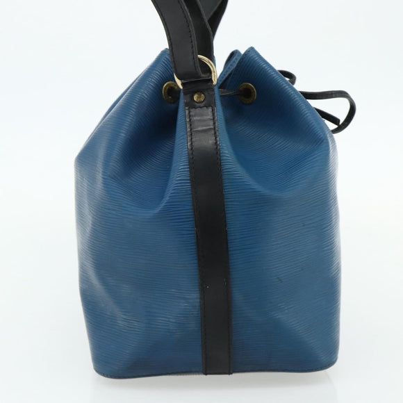 LOUIS VUITTON Epi Petit Noe Shoulder Bag Bicolor Black Blue M44152 Auth bs34523