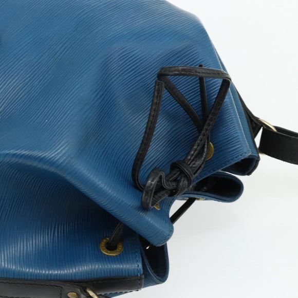 LOUIS VUITTON Epi Petit Noe Shoulder Bag Bicolor Black Blue M44152 Auth bs34523