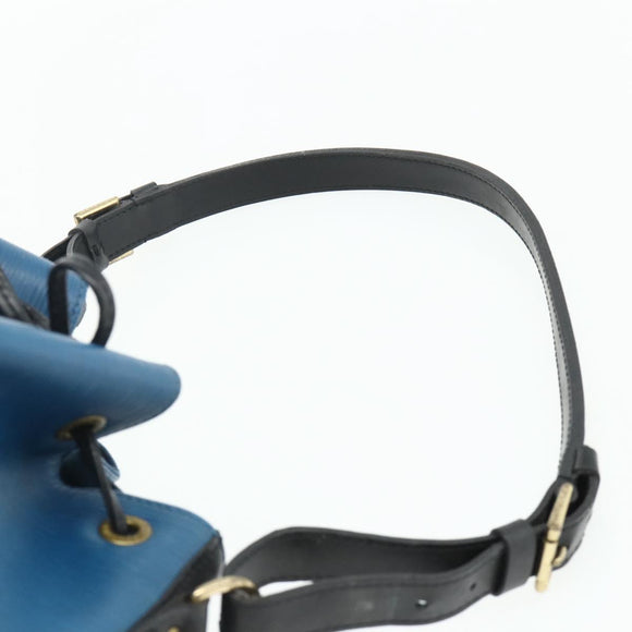 LOUIS VUITTON Epi Petit Noe Shoulder Bag Bicolor Black Blue M44152 Auth bs34523