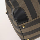 FENDI Pecan Canvas Boston Bag PVC 2way Brown Black Auth bs34526-13