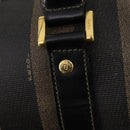 FENDI Pecan Canvas Boston Bag PVC 2way Brown Black Auth bs34526-16