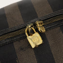 FENDI Pecan Canvas Boston Bag PVC 2way Brown Black Auth bs34526-19