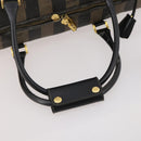 FENDI Pecan Canvas Boston Bag PVC 2way Brown Black Auth bs34526-9