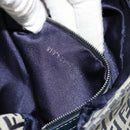 FENDI Zucchino Canvas Mamma Baguette Shoulder Bag Navy Silver Auth bs34528-12
