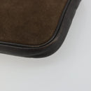 LOEWE Anagram Shoulder Bag Leather Brown Gold Auth bs34530-14