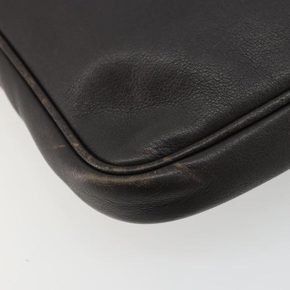 LOEWE Anagram Shoulder Bag Leather Brown Gold Auth bs34530