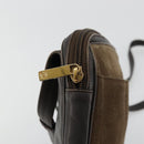 LOEWE Anagram Shoulder Bag Leather Brown Gold Auth bs34530-10