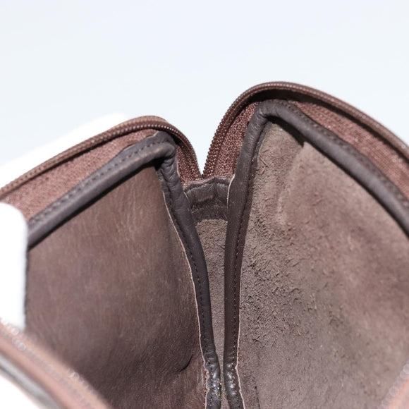 LOEWE Anagram Shoulder Bag Leather Brown Gold Auth bs34530