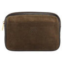 LOEWE Anagram Shoulder Bag Leather Brown Gold Auth bs34530-13