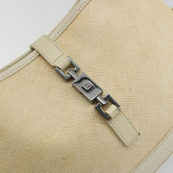 GUCCI Jackie Shoulder Bag Coated Canvas Beige Silver 001 3735 Auth bs34532