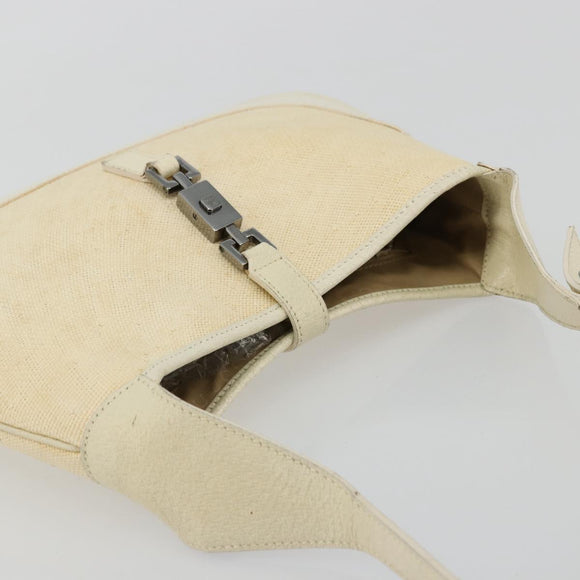 GUCCI Jackie Shoulder Bag Coated Canvas Beige Silver 001 3735 Auth bs34532