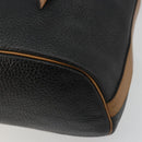 Christian Dior Purse Shoulder Bag Leather Black Gold Auth bs34533-10
