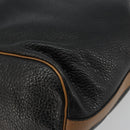 Christian Dior Purse Shoulder Bag Leather Black Gold Auth bs34533-12