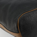 Christian Dior Purse Shoulder Bag Leather Black Gold Auth bs34533-13