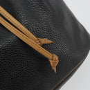 Christian Dior Purse Shoulder Bag Leather Black Gold Auth bs34533-15