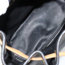 Christian Dior Purse Shoulder Bag Leather Black Gold Auth bs34533-17