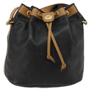 Christian Dior Purse Shoulder Bag Leather Black Gold Auth bs34533-2