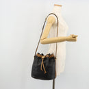 Christian Dior Purse Shoulder Bag Leather Black Gold Auth bs34533-22