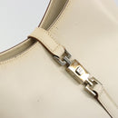 GUCCI Jackie Shoulder Bag Leather White Silver 001 3875 Auth bs34535-14