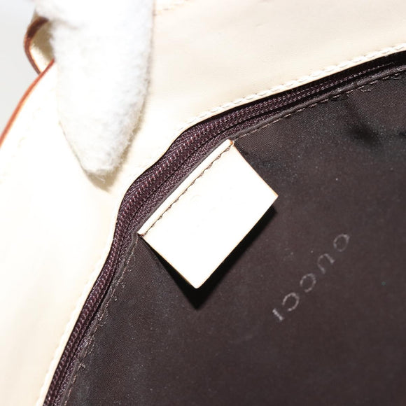 GUCCI Jackie Shoulder Bag Leather White Silver 001 3875 Auth bs34535