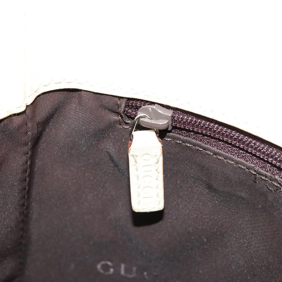 GUCCI Jackie Shoulder Bag Leather White Silver 001 3875 Auth bs34535