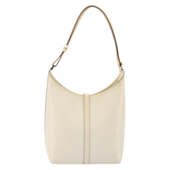 GUCCI Jackie Shoulder Bag Leather White Silver 001 3875 Auth bs34535