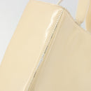 CHANEL Tote Bag Patent leather Ivory Gold CC Auth bs34540-10