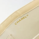 CHANEL Tote Bag Patent leather Ivory Gold CC Auth bs34540-18