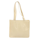 CHANEL Tote Bag Patent leather Ivory Gold CC Auth bs34540-2
