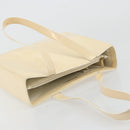 CHANEL Tote Bag Patent leather Ivory Gold CC Auth bs34540-6