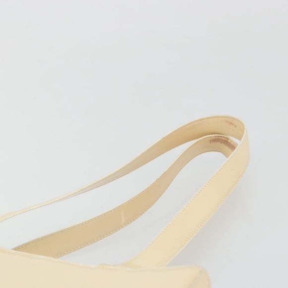 CHANEL Tote Bag Patent leather Ivory Gold CC Auth bs34540