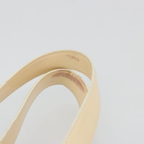 CHANEL Tote Bag Patent leather Ivory Gold CC Auth bs34540