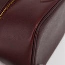 CHANEL Vanity Pouch Caviar Skin Bordeaux Gold CC Auth bs34541-11