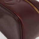 CHANEL Vanity Pouch Caviar Skin Bordeaux Gold CC Auth bs34541-12