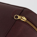 CHANEL Vanity Pouch Caviar Skin Bordeaux Gold CC Auth bs34541-15