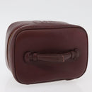 CHANEL Vanity Pouch Caviar Skin Bordeaux Gold CC Auth bs34541-6