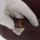 CHANEL Vanity Pouch Caviar Skin Bordeaux Gold CC Auth bs34541-8