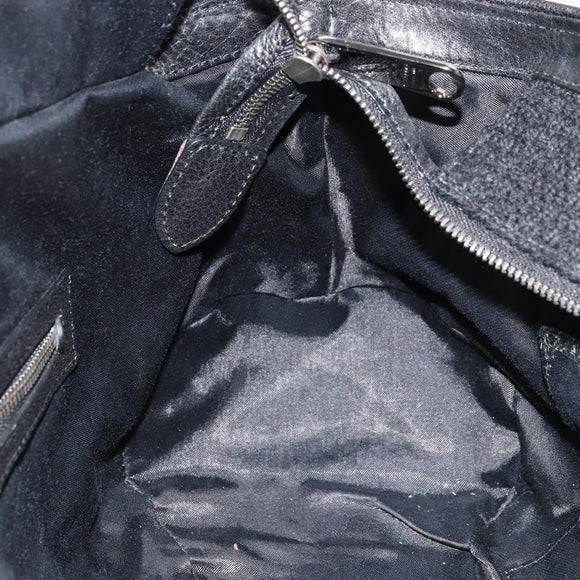 BURBERRY Blue Label Hand Bag Canvas Black Auth bs34542