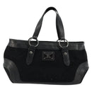 BURBERRY Blue Label Hand Bag Canvas Black Auth bs34542-13