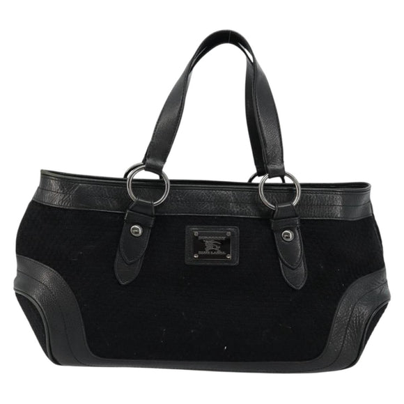 BURBERRY Blue Label Hand Bag Canvas Black Auth bs34542