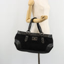 BURBERRY Blue Label Hand Bag Canvas Black Auth bs34542-24