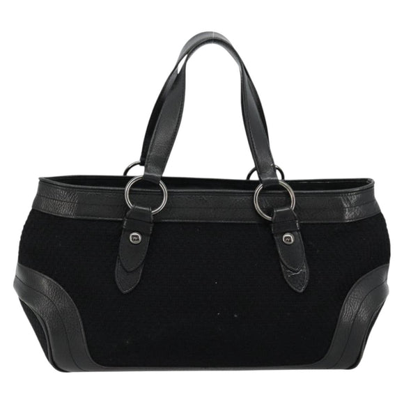 BURBERRY Blue Label Hand Bag Canvas Black Auth bs34542