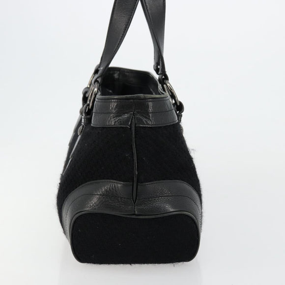 BURBERRY Blue Label Hand Bag Canvas Black Auth bs34542