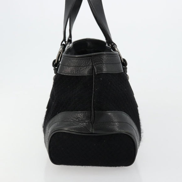 BURBERRY Blue Label Hand Bag Canvas Black Auth bs34542